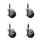Service Caster 3.5'' Soft Rubber Swivel 3/4'' Expanding Stem Caster Set with Brake, 4PK SCC-EX20S3514-SRS-TLB-34-4 - alternate 1